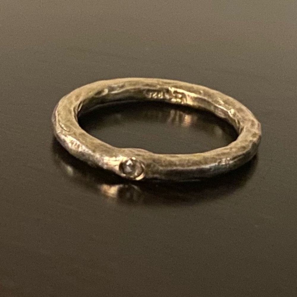 Antique Hand Forged .925 Sterling Silver | Diamond Ring